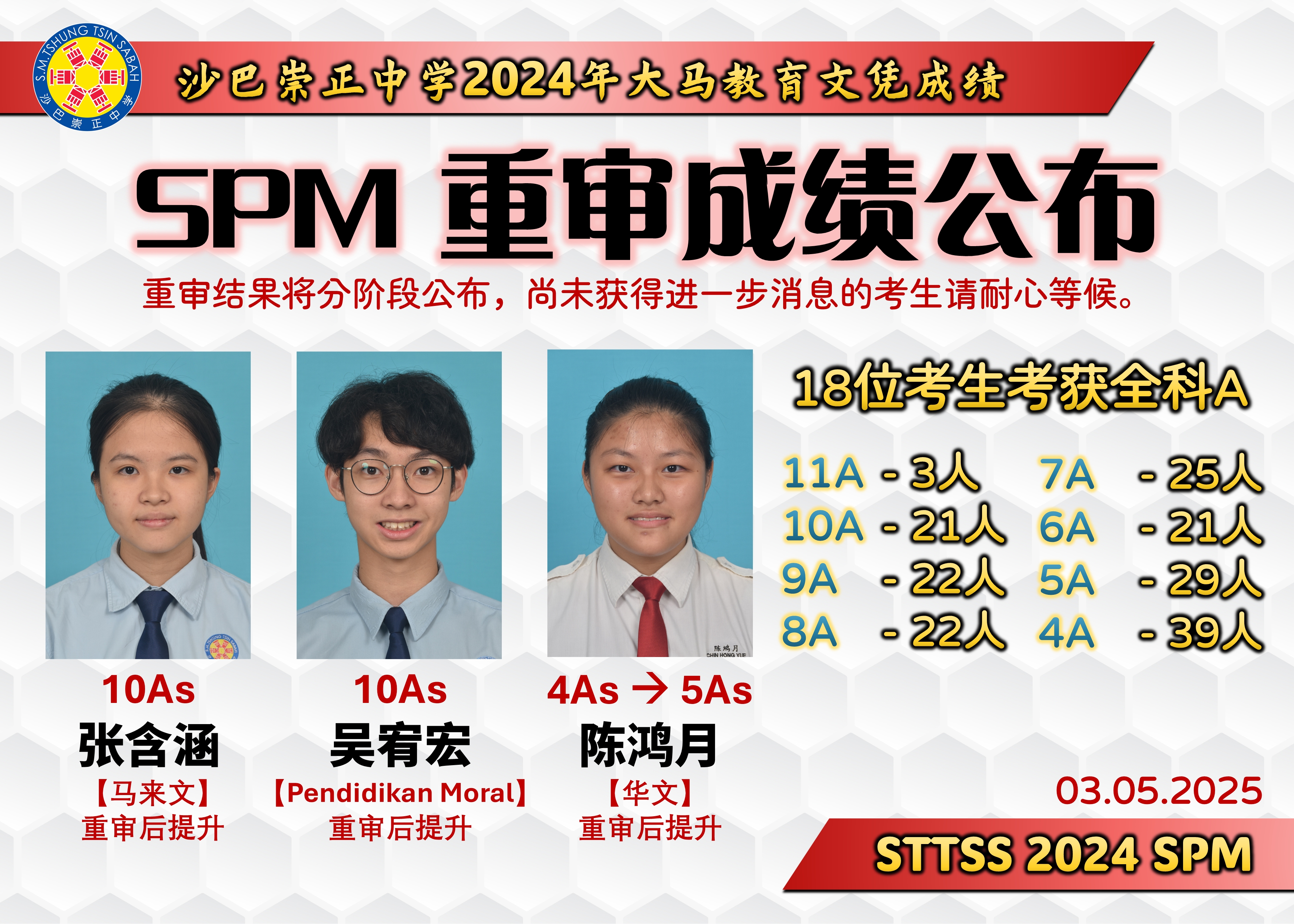 2024年SPM成绩重审结果陆续公布 ③