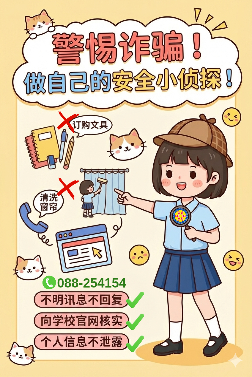 防诈宣传：请各商号、家长及社会大众留意任何宣称为沙巴崇正中学的可疑讯息